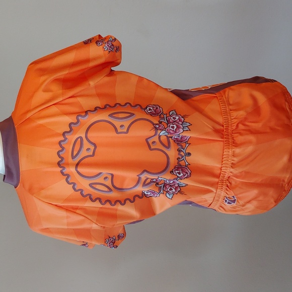 Pearl Izumi Cycling Top Women's Orange Floral Print size XL - Picture 6 of 15